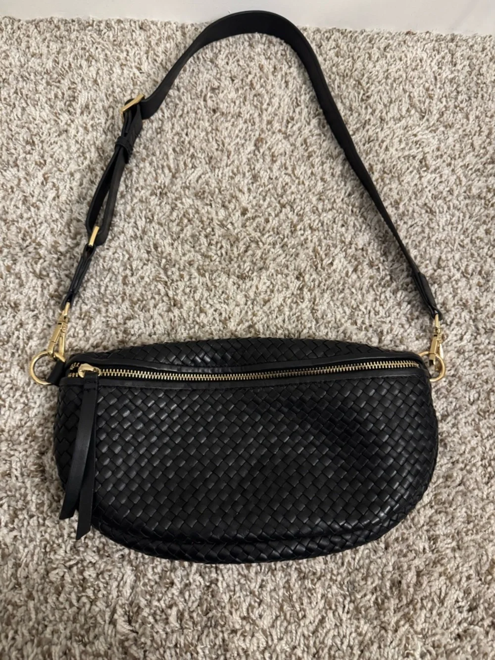 Quince Italian Leather Handwoven Sling Bag - Picture 1 of 6